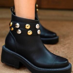 Bota Ferrucci em Couro Preto