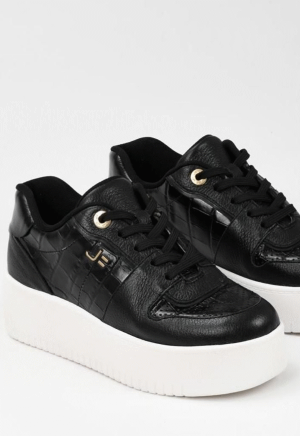 Tênis Plataforma Jorge Bischoff em Preto Croco