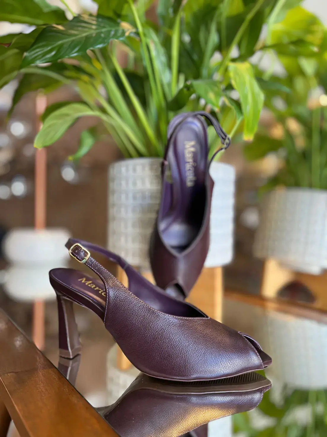 Slingback em Couro Maricota