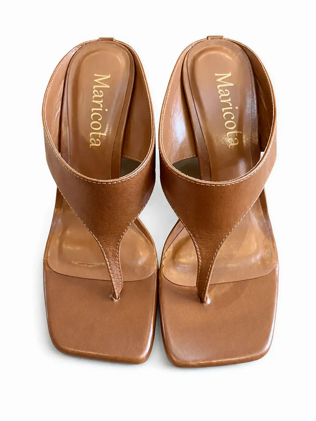 Tamanco Maricota Anabela Caramelo Minimalista