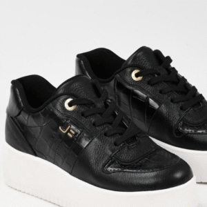 Tênis Plataforma Jorge Bischoff em Preto Croco